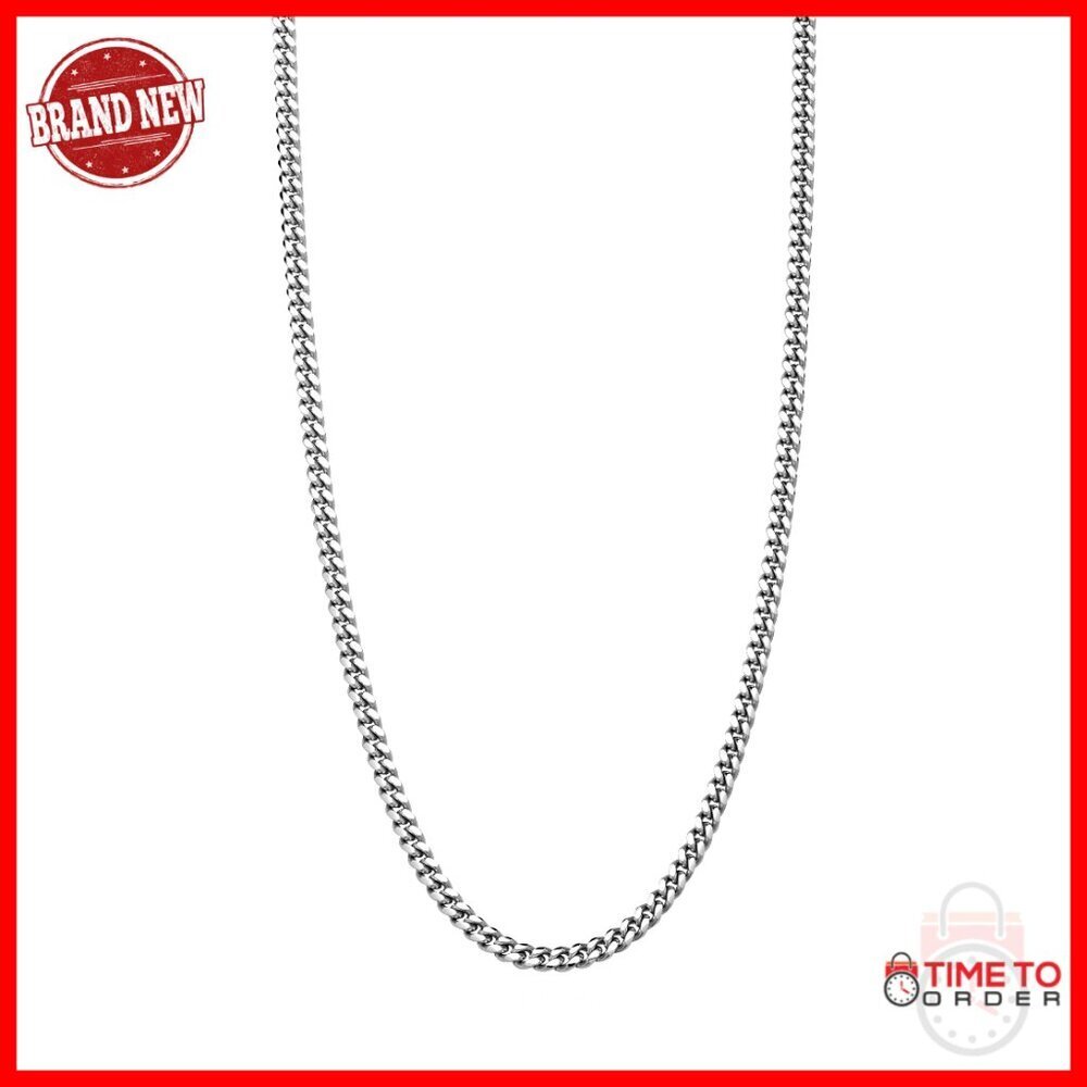 Thick 3.2mm 925 Sterling Silver Cuban Link Chain Necklace 22 Inches